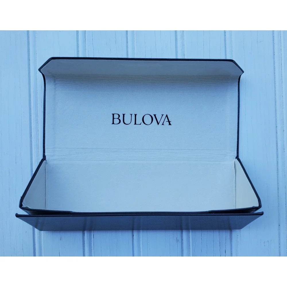 Bulova Dark Gray Magnetic‎ Eyeglass Sunglass Case Hard Shell Protective Cover
